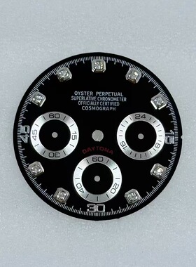 新款VK63石英机芯表盘29.5mm改装多功能计时熊猫钻石盘手表配件