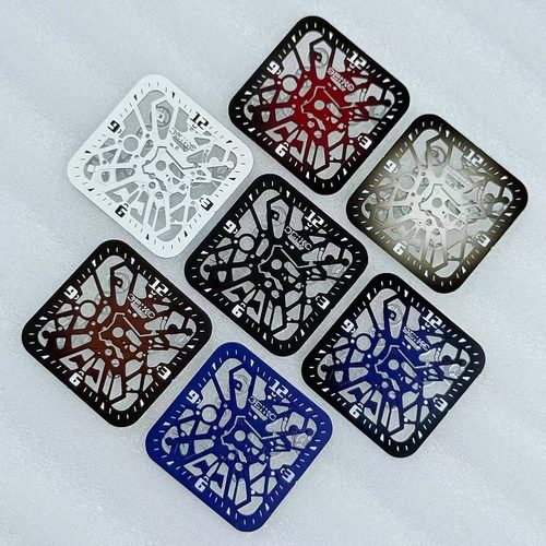 新款方形镂空表盘字面无夜光适装NH70机芯NH38机26.9X26.9mm