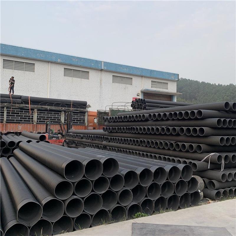 国标HDPE双壁波纹管DN300*8KN雨污排水管道中空壁缠绕管B型克拉管