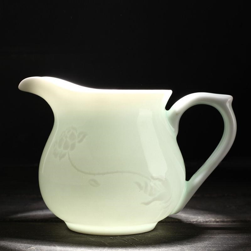 陶瓷影青大号公道杯青瓷分茶器茶海泡茶功夫茶具配件玉瓷公杯茶漏