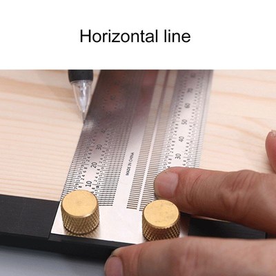 High-precision Scale Ruler T-ype Hole Ruler Stainless Woodwo