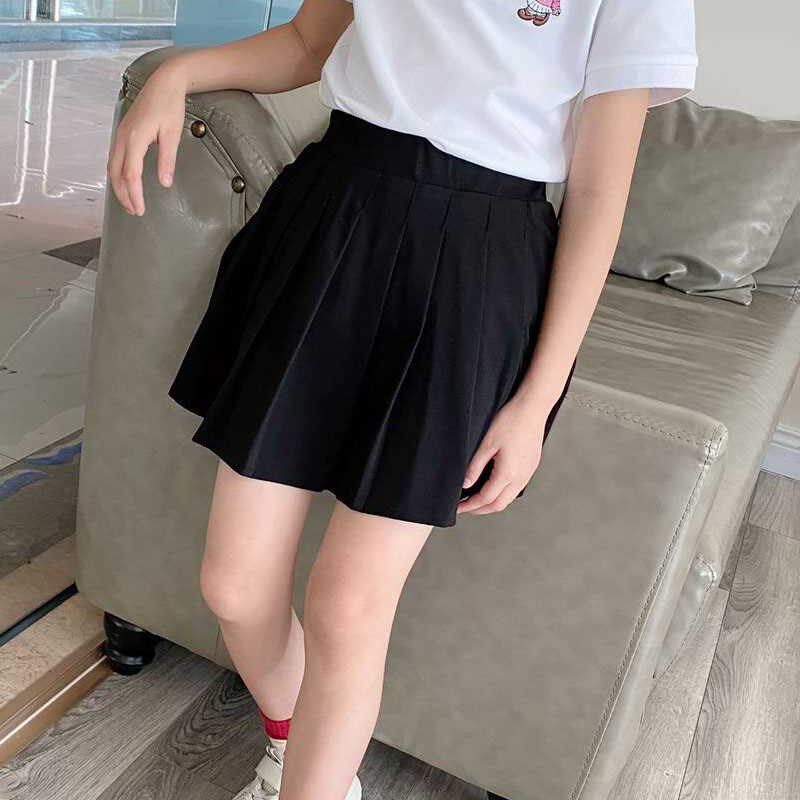 极速2022夏季女童百褶裙洋气夏装童装黑色短裙儿童半身裙女宝裙子