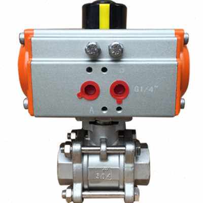 极速新球阀气动Q611F16P不锈钢304三片式丝扣内丝内螺纹双作用单