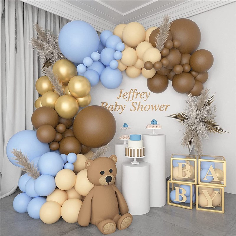 144pcs Blue Metal Balloon Garland Arches Set Baby Shower