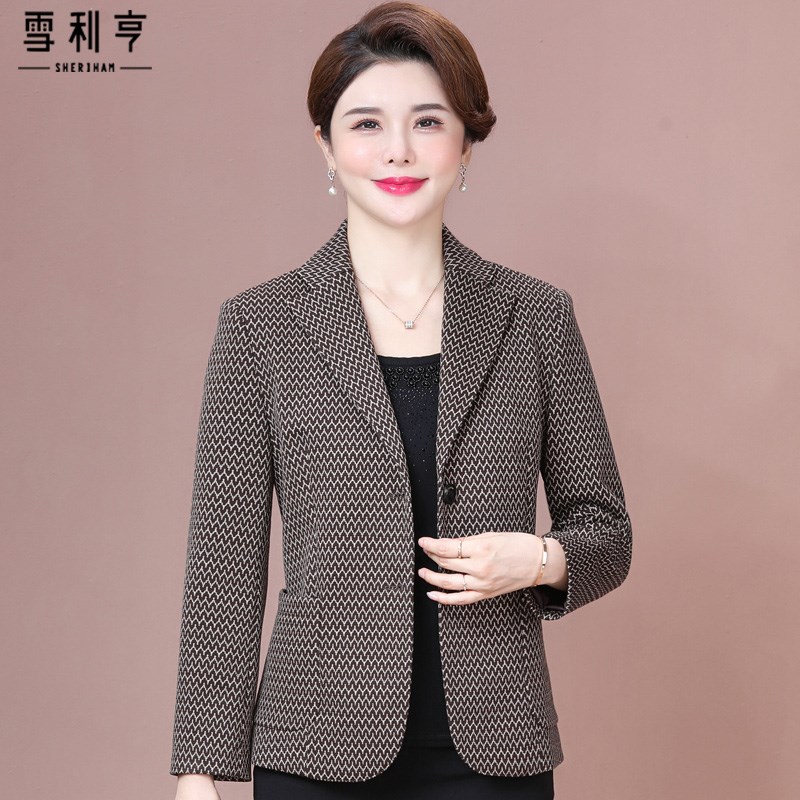 好货中老年女士秋装短款翻领洋气小西装2025年春秋款潮流修身气质