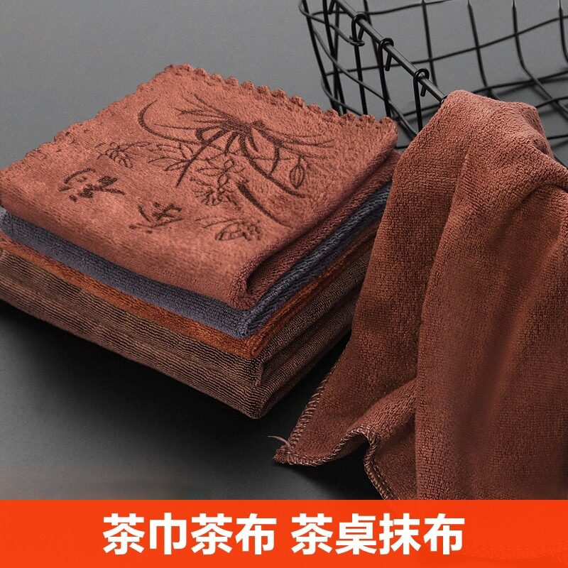 禅意棉麻加厚吸水茶巾