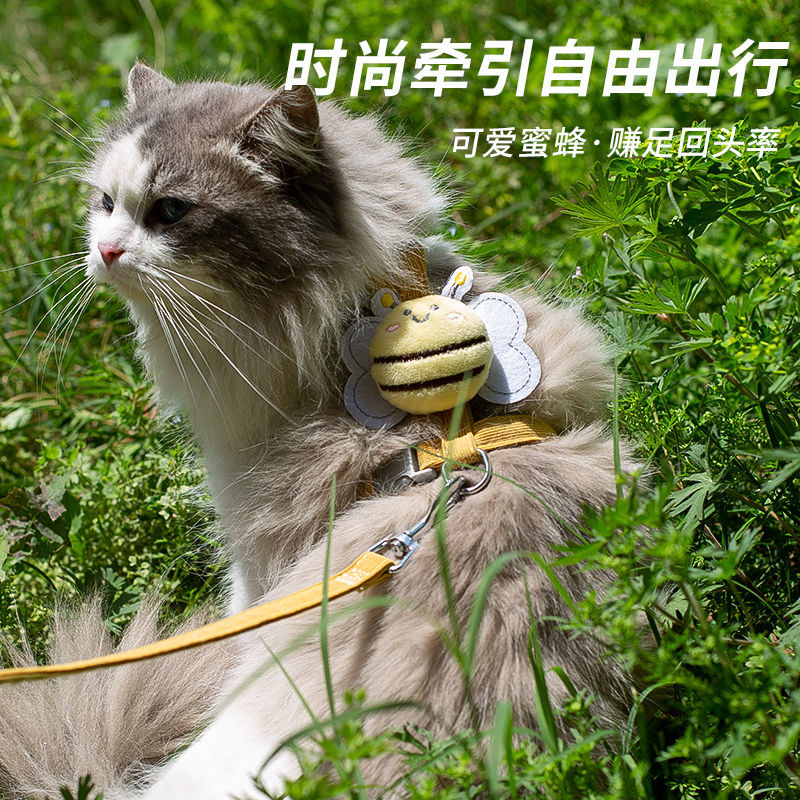 猫咪牵引绳防挣脱遛猫背带