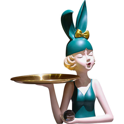 极速创意北欧客厅玄关树脂泡泡女孩托盘收纳家居装饰艺术钥匙收纳