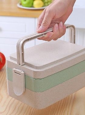 Lunch wheat straw lunch box Japanesestyle tableware lunch