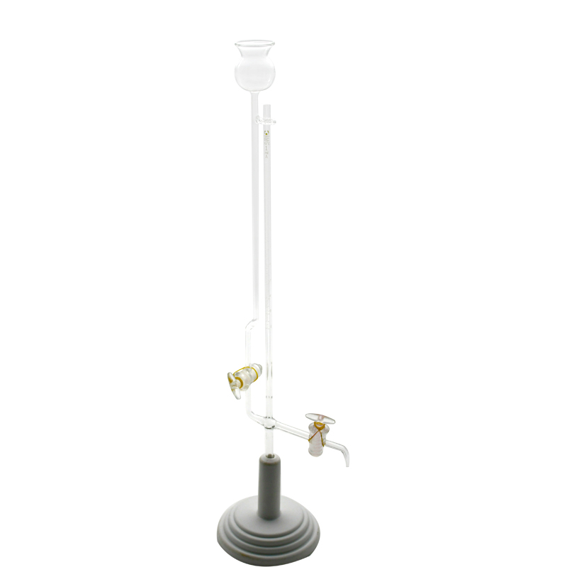微量滴定管座式1ml2ml5ml10ml透明玻璃塞四氟塞微量滴定管带底座