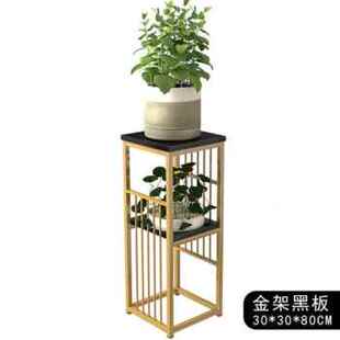 极速爆品新款 花架室内客厅电视机旁绿萝摆件金属双层落地花盆架简