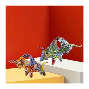 Resin Bull Statue Figurine, Animal Decor Sculpture, Gifts