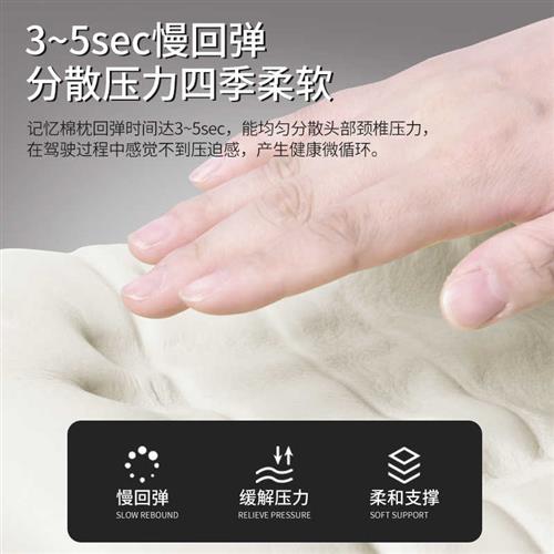汽车枕头护颈枕靠枕座椅枕头车用护腰靠垫记忆棉颈椎汽车用品一对