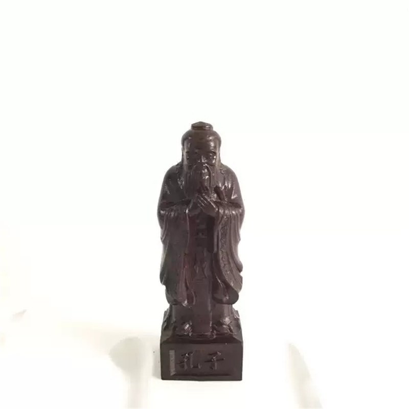 现货速发越南沉香木雕孔子雕像人物摆件孔夫子像家居客厅装饰木质