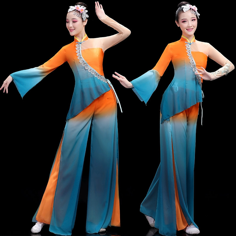 速发胶州飘舞服演出服中国风古典歌艺考舞蹈服装秧逸伞舞扇子舞套
