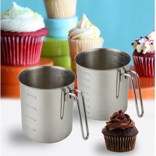 速发不锈钢量杯刻100/500/250 带0度烧杯烘杯奶杯