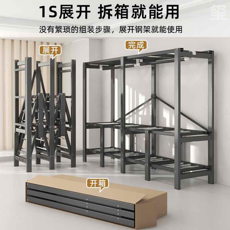 一体免安装折叠衣柜布加粗加厚全钢架挂衣橱家用卧室全挂结实新品