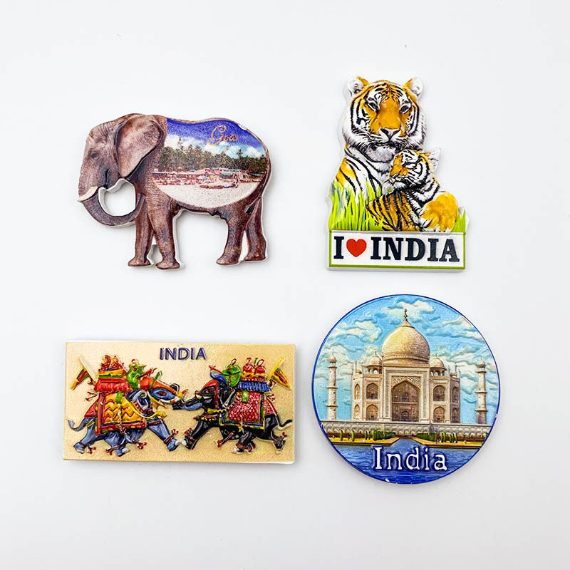 印度冰箱贴海外旅游纪念品装饰留言板树脂磁铁个性立体伴手礼