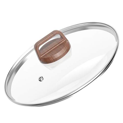 锅盖家用钢化玻璃32cm炒锅30/28/26不锈钢蒸锅耐高温盖子配盖把手