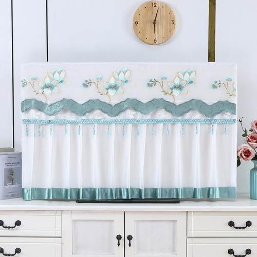 现代中式电视机防尘罩套家用液晶电视防尘盖布壁挂式全包遮挡布