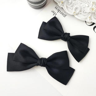 jill大姐姐同款 蝴蝶结发夹复古黑色丝绒头花网红顶夹日系发饰秋冬