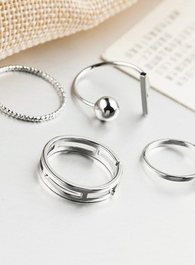 New luxury Fashion 4 Pcs/Set Korean Style Rings Simple Joker