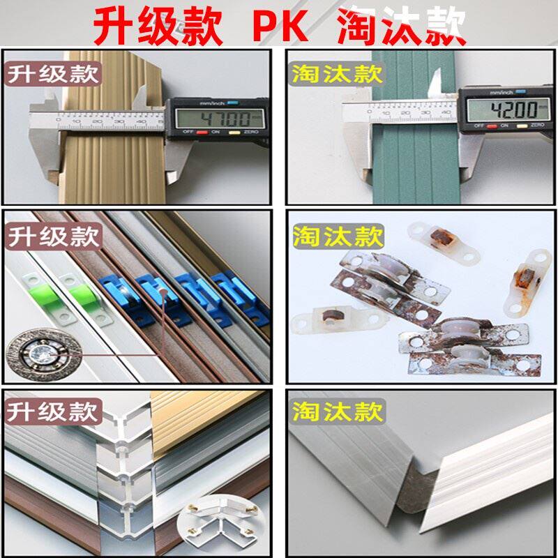 极速。客厅推拉门纱窗纱窗网自装推拉式定做铝合t金防蚊鼠平移塑