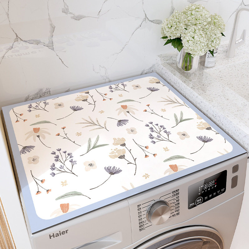 滚筒式全自动洗衣机防尘套罩微波炉冰箱盖布免洗可擦剪裁吸水凉垫