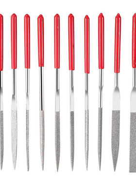 勒塔(LETA)金刚石锉刀10件套5x180mm钢挫圆挫扁挫半圆锉方形挫三