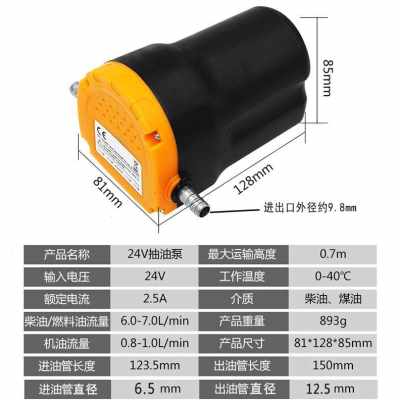 好货厂销抽油自吸柴油电动泵汽车小型加油z机12V24V油泵抽水泵自