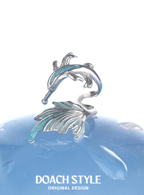 DOACH 灵蓝鱼耳夹无耳洞耳挂原创小众设计高级感甜酷鱼形耳饰耳环