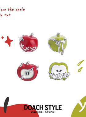 DOACH 纯银苹果耳钉原创设计高级感甜酷耳环小众新款养耳洞耳饰