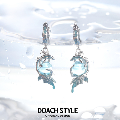 DOACH灵蓝鱼耳环原创小众设计
