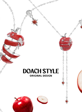 DOACH 苹果切片项链女红色苹果吊坠颈链小众设计高级感甜酷锁骨链