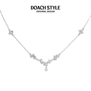 DOACH 清冷轻奢高级感百搭颈链 通体S925纯银项链女生锁骨链小众款