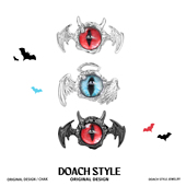 DOACH 天使魔鬼耳饰925银针恶魔眼睛耳钉原创设计小众猫眼耳骨钉