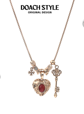 DOACH爱心浮雕钥匙项链小众设计