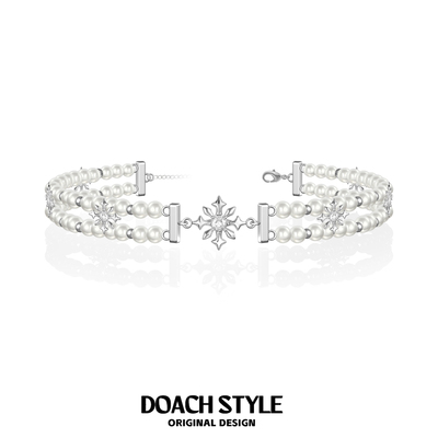 DOACH原创双层珍珠雪花项链