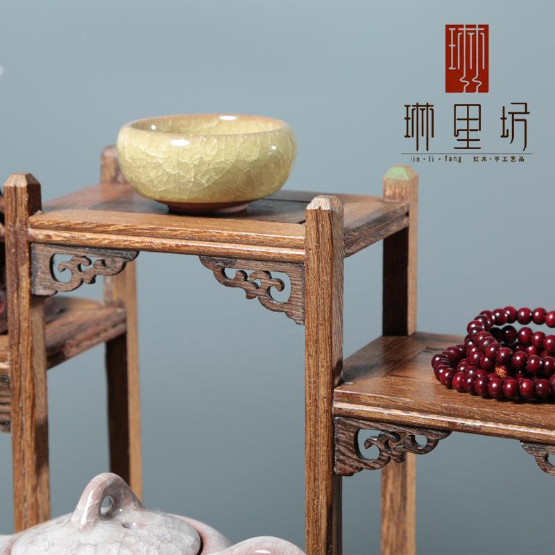 鸡翅木博古架木质工艺品多宝阁文玩展示架木质书房茶几摆件实木