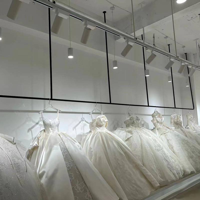 简约礼服挂衣架壁挂男女童装店吊架婚纱展示架服装店吊顶悬挂货架