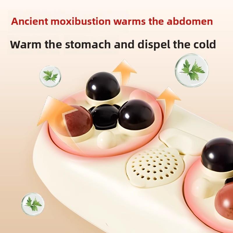 砭石揉腹仪全自动揉捏腹部按摩器艾灸加热揉肚子神器热敷促肠蠕动