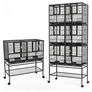 六宫格鸟笼优嗖三层鹦鹉鸟繁殖笼叠加分隔分层隔笼防溅大型群鸟笼