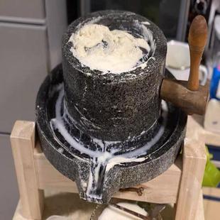 复古小石磨原石青石家用手工石磨摆件手动老石磨迷你石磨豆浆豆腐