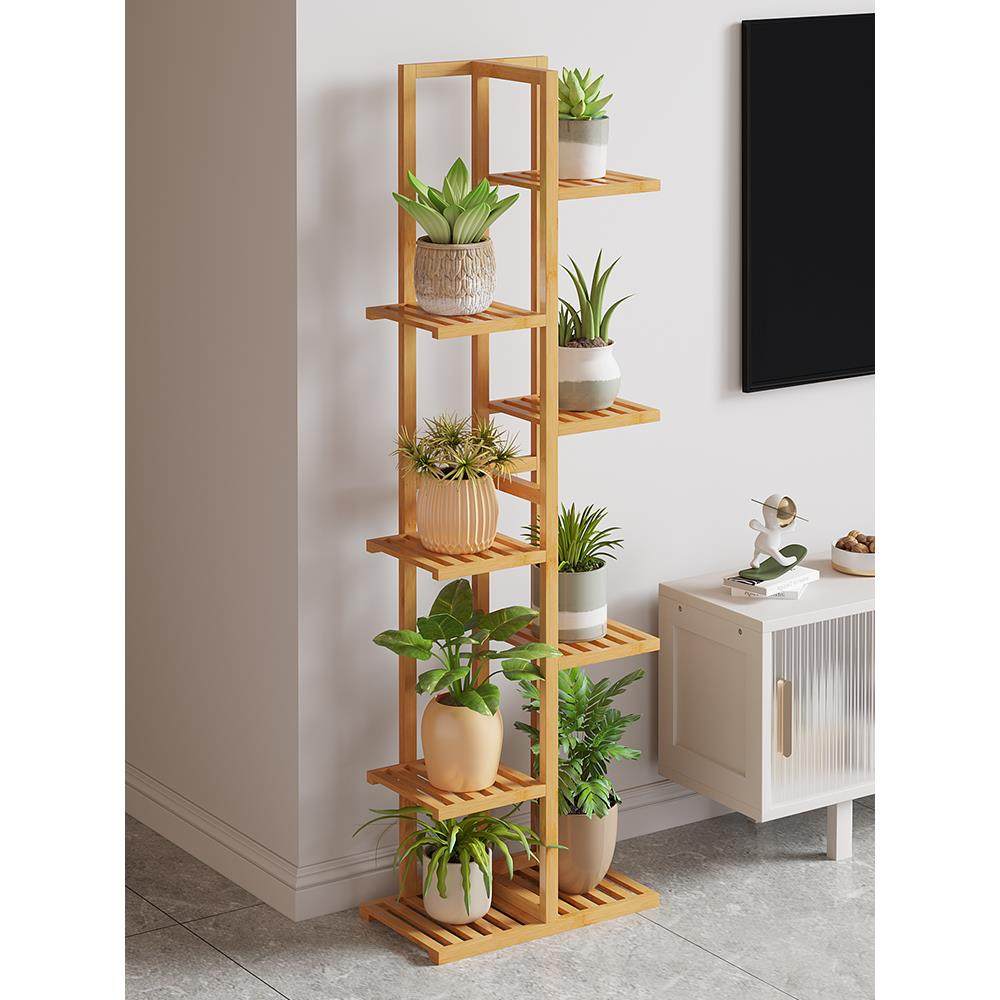 2025新款置物阳台花架子客厅落地式实木室内竹多层植物多肉花盆托,住宅家具,花架/花几,淘宝优惠券,粉丝福利购,淘宝优惠卷