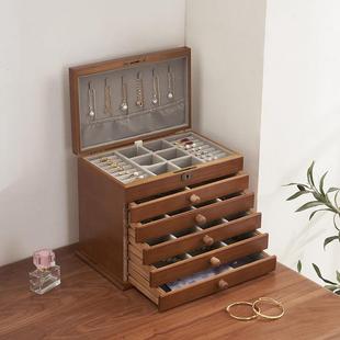 实木首饰盒带锁木质覆古公主欧式韩国首饰收纳盒饰品盒结婚礼物
