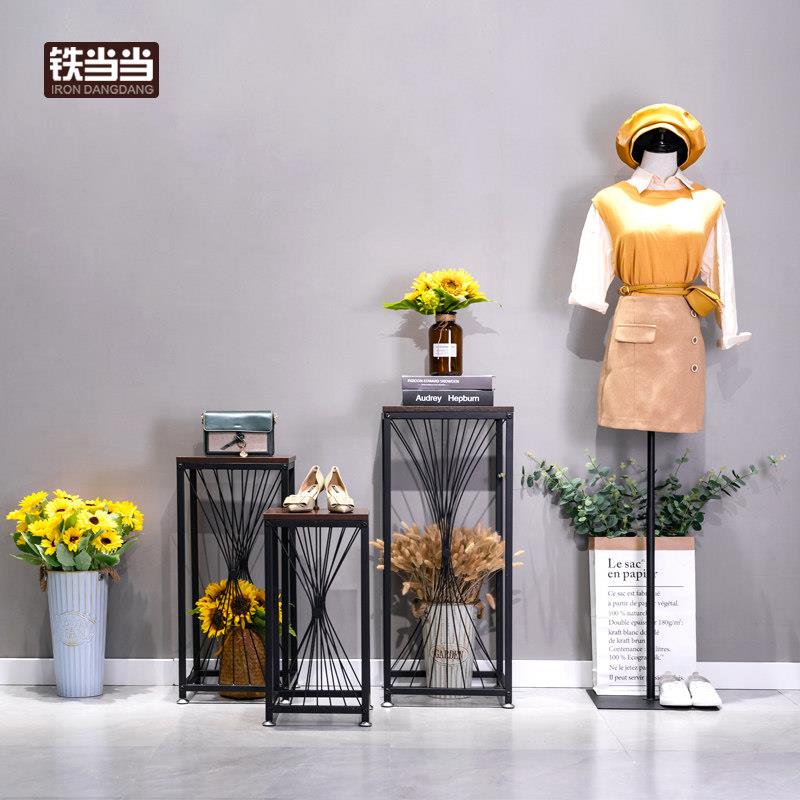 橱窗陈列摆件女装店模特道具女服装店展示架高低流水台装饰置物架
