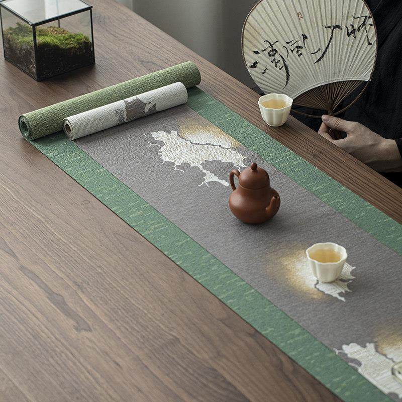 中式云中亭茶席禅宗桌旗防水日本纤维织物长桌布干泡沫桌席,居家布艺,茶席,淘宝优惠券,粉丝福利购,淘宝优惠卷
