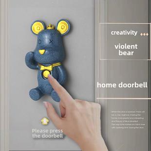 休闲斯堪的纳维亚创意暴力熊装饰门铃无线家庭入口智能超长距离房