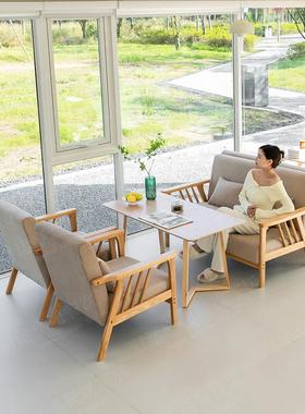 奶茶店咖啡厅休闲卡座沙发西餐厅甜品店清吧书吧商用实木桌椅组合