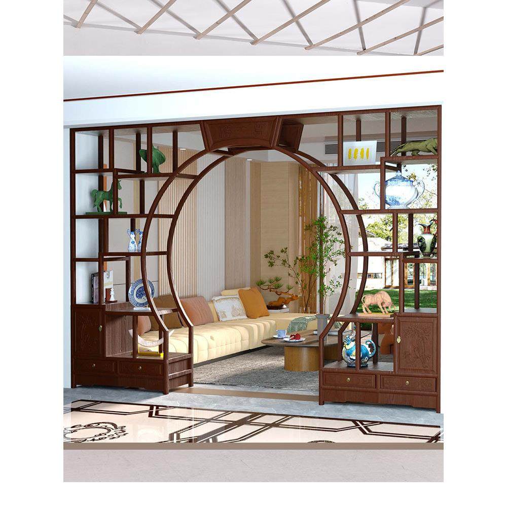 月洞门博古架实木新中式古董架客厅多宝阁隔断展示柜玄关拱门定制,住宅家具,多宝格/博古架,淘宝优惠券,粉丝福利购,淘宝优惠卷